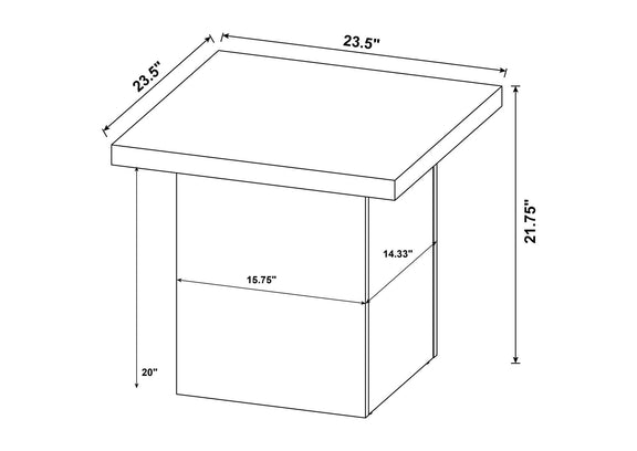 706278-S2 Max 2-piece Rectangular Coffee and End Table Set Black