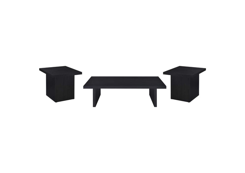 706278-S3 Max 3-piece Rectangular Coffee and End Table Set Black