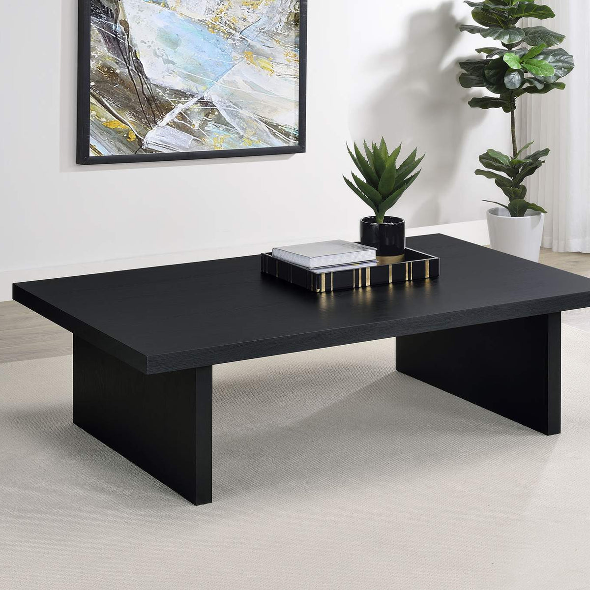 706278 Max Rectangular Engineered Laminate Coffee Table Black