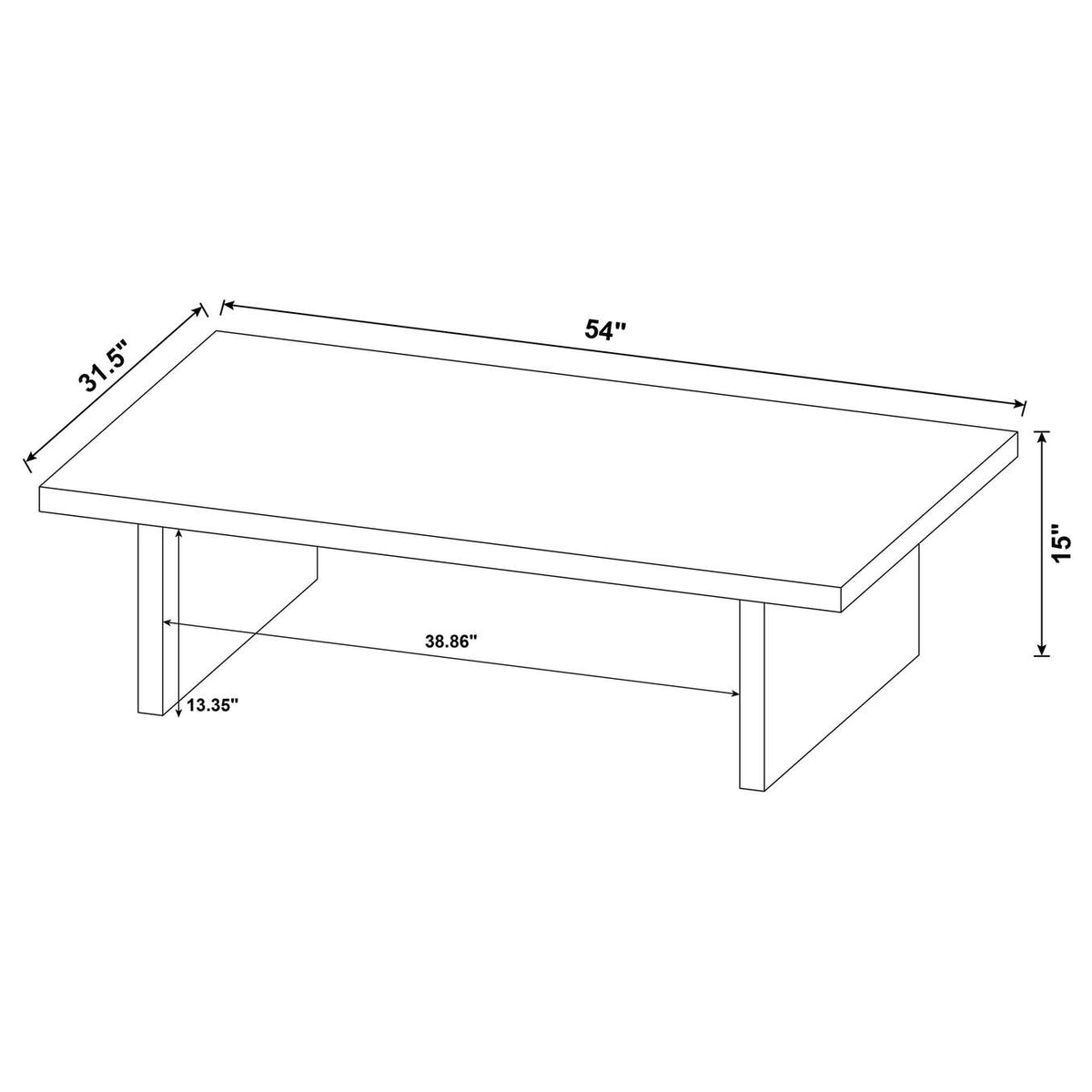 706278 Max Rectangular Engineered Laminate Coffee Table Black