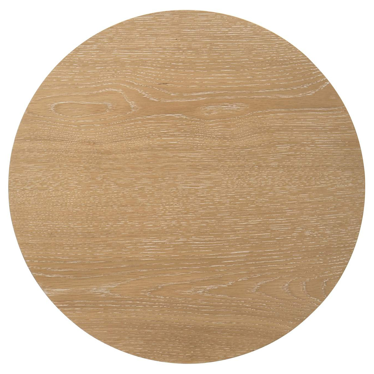 706297 Ottowa Round Wood Side End Table with Shelf Light Oak