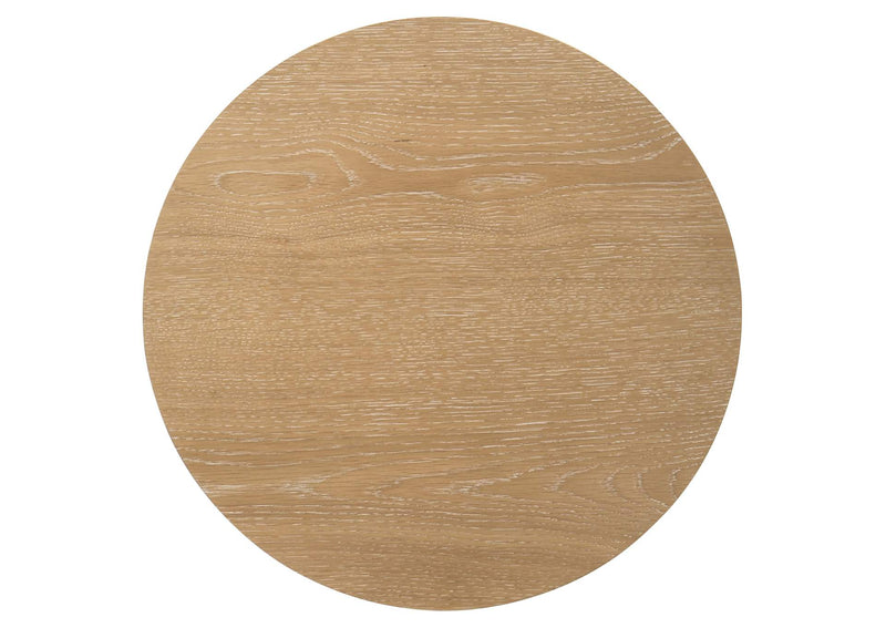 706297 Ottowa Round Wood Side End Table with Shelf Light Oak