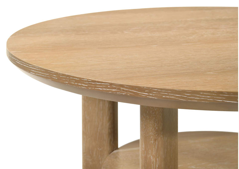 706298-S3 Ottowa 3-piece Round Wood Coffee Table Set Light Oak