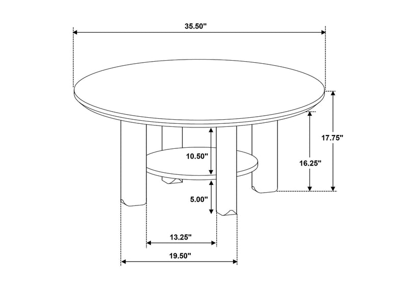 706298-S3 Ottowa 3-piece Round Wood Coffee Table Set Light Oak