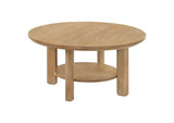 706298 Ottowa 36-inch Round Wood Cocktail Coffee Table Light Oak