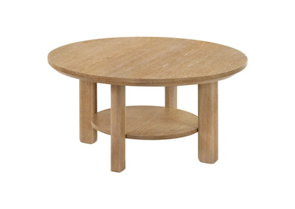 706298 Ottowa 36-inch Round Wood Cocktail Coffee Table Light Oak