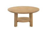 706298 Ottowa 36-inch Round Wood Cocktail Coffee Table Light Oak