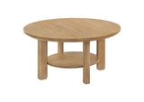 706298 Ottowa 36-inch Round Wood Cocktail Coffee Table Light Oak