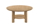 706298 Ottowa 36-inch Round Wood Cocktail Coffee Table Light Oak