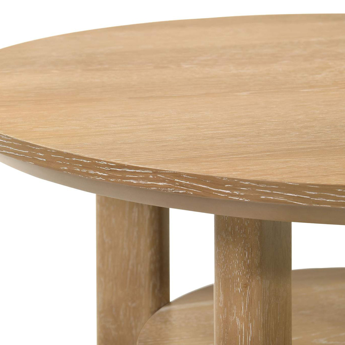 706298 Ottowa 36-inch Round Wood Cocktail Coffee Table Light Oak