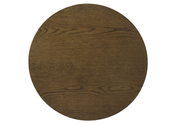 706307 Ottowa 22-Inch Round Wood Side End Table with Shelf Brown