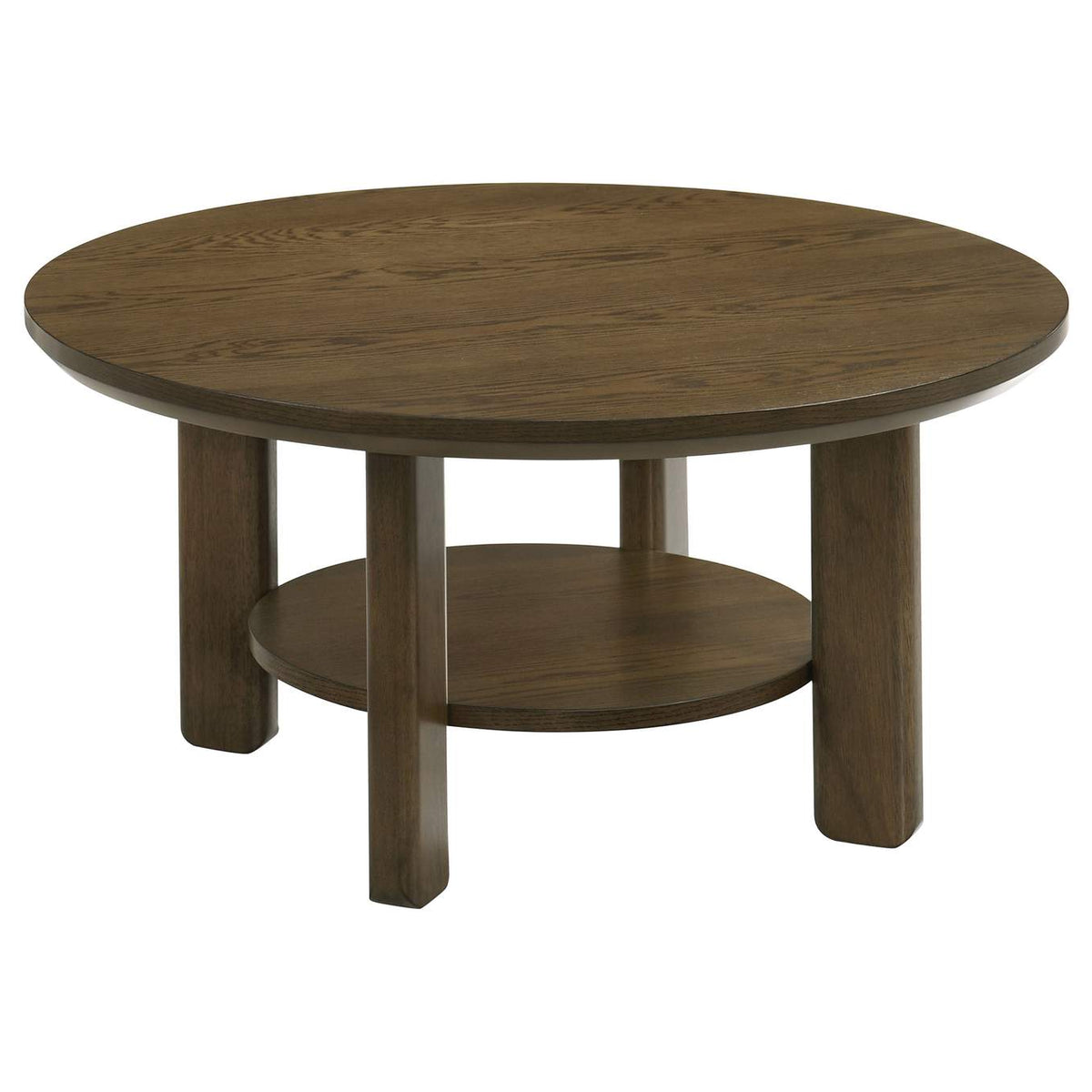 706308-S2 Ottowa 2-piece Round Wood Coffee Table Set Brown