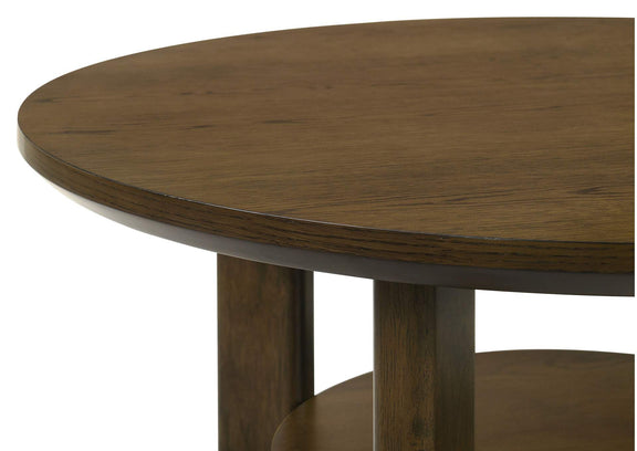 706308-S3 Ottowa 3-piece Round Wood Coffee Table Set Brown
