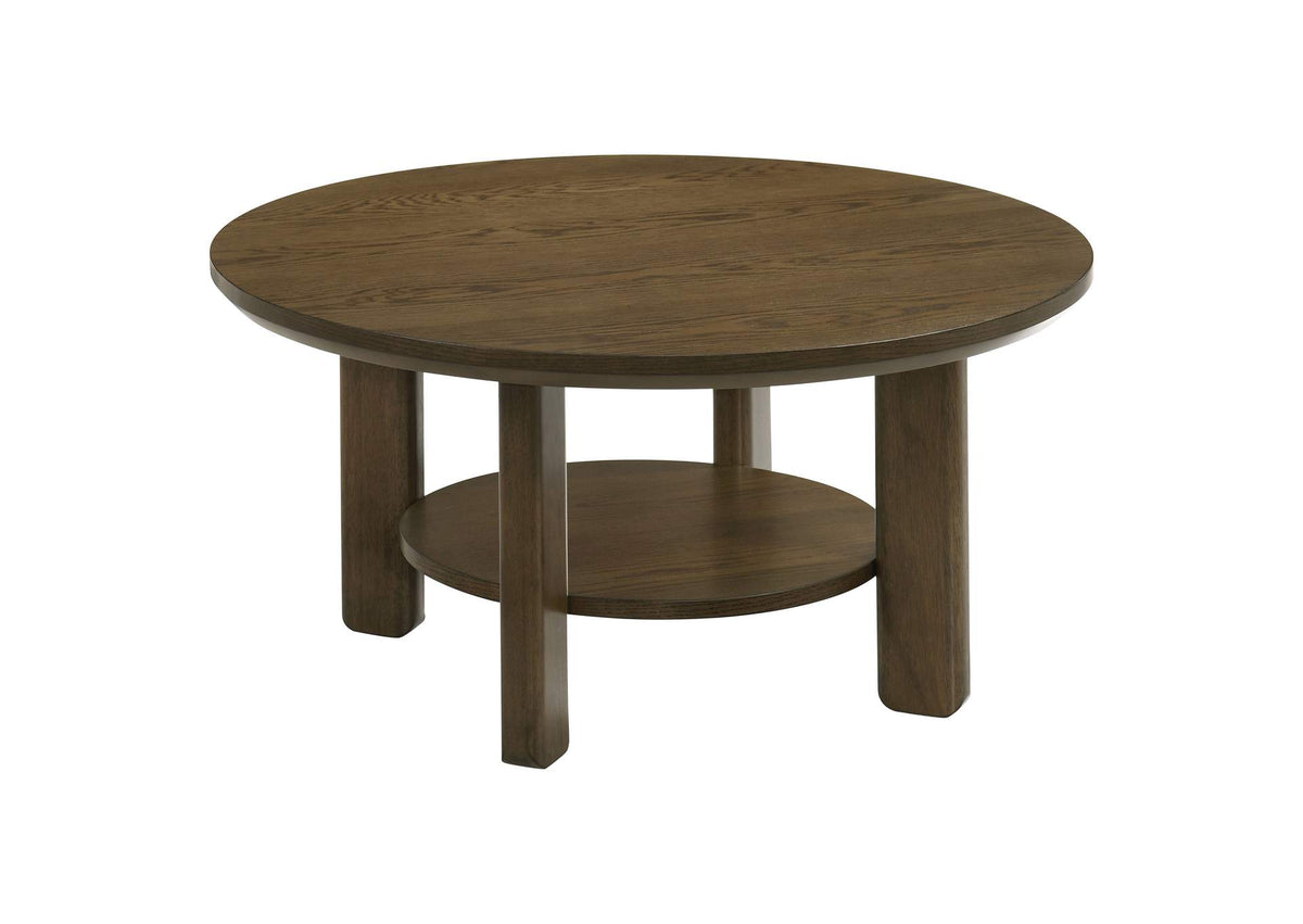706308 Ottowa 35-inch Round Wood Cocktail Coffee Table Brown