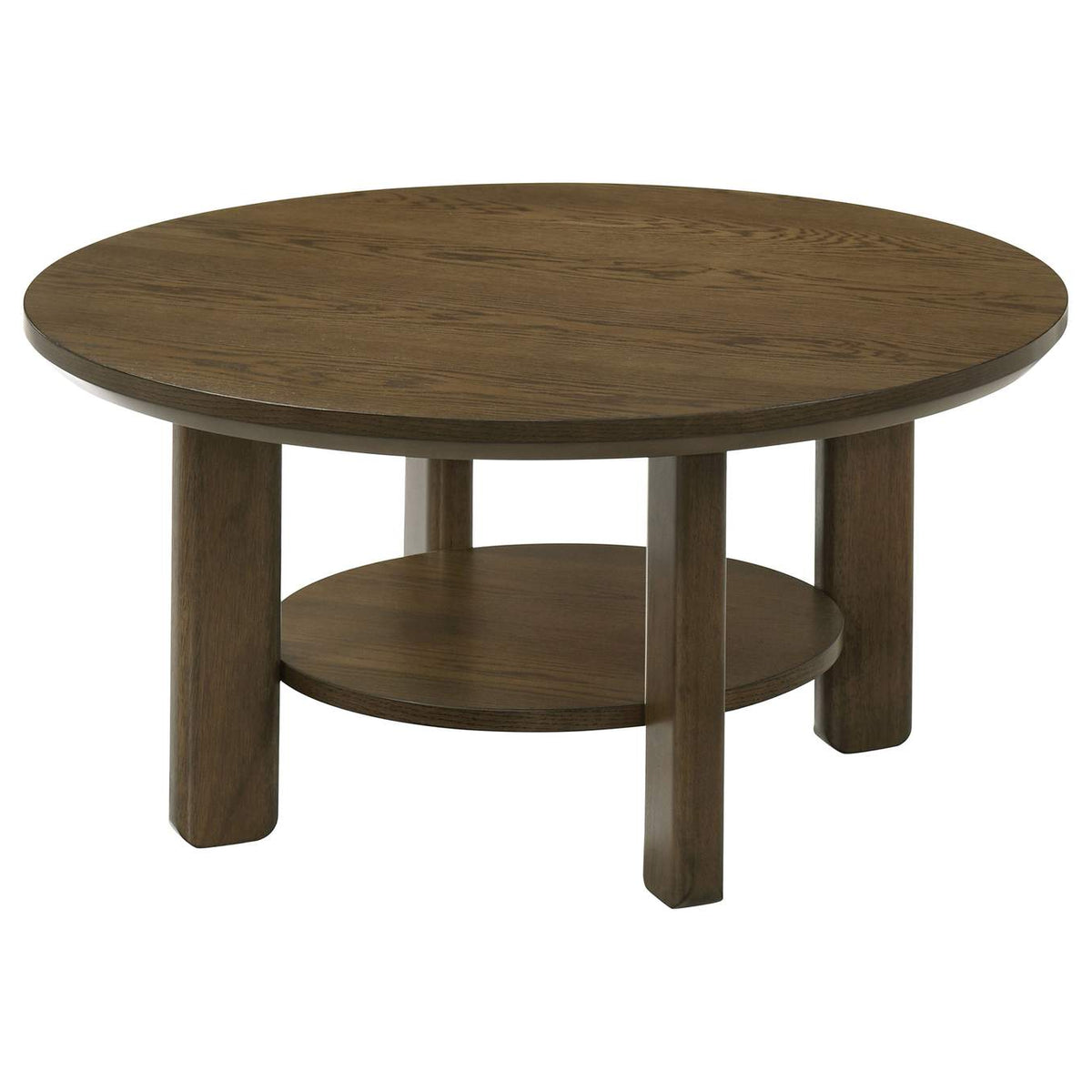 706308 Ottowa 35-inch Round Wood Cocktail Coffee Table Brown