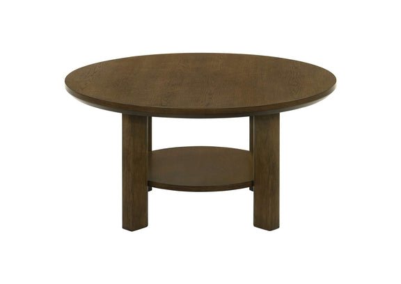 706308 Ottowa 35-inch Round Wood Cocktail Coffee Table Brown