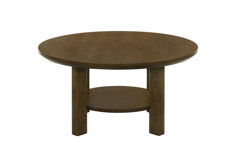 706308 Ottowa 35-inch Round Wood Cocktail Coffee Table Brown