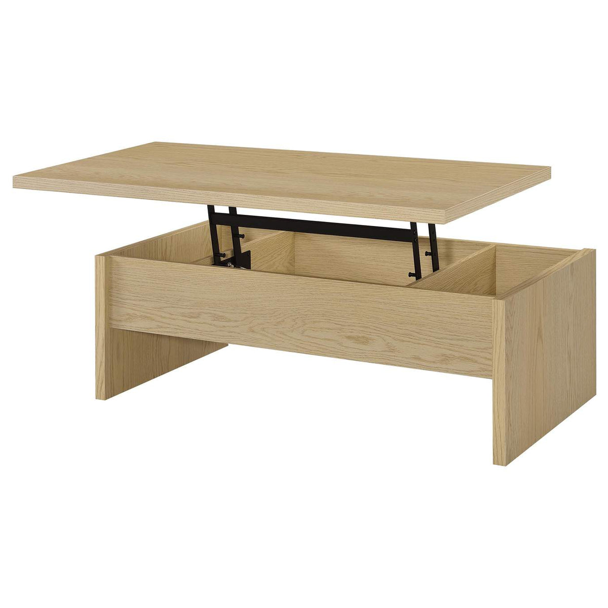 706348-S2 Canoga 2-piece Lift Top Cocktail Coffee Table Set Light Oak
