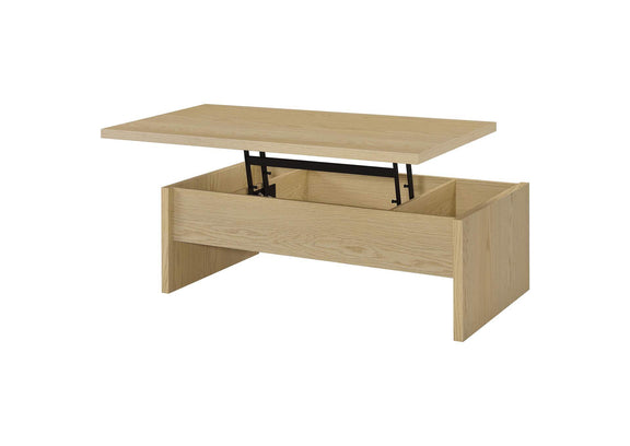 706348-S3 Canoga 3-piece Lift Top Cocktail Coffee Table Set Light Oak
