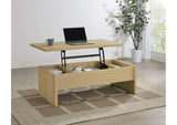 706348 Canoga Engineered Wood Lift Top Coffee Table Light Oak