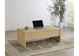 706348 Canoga Engineered Wood Lift Top Coffee Table Light Oak