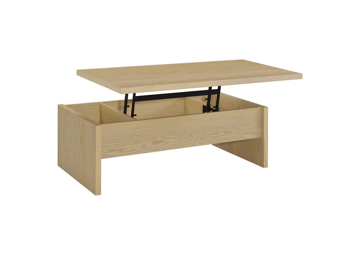706348 Canoga Engineered Wood Lift Top Coffee Table Light Oak