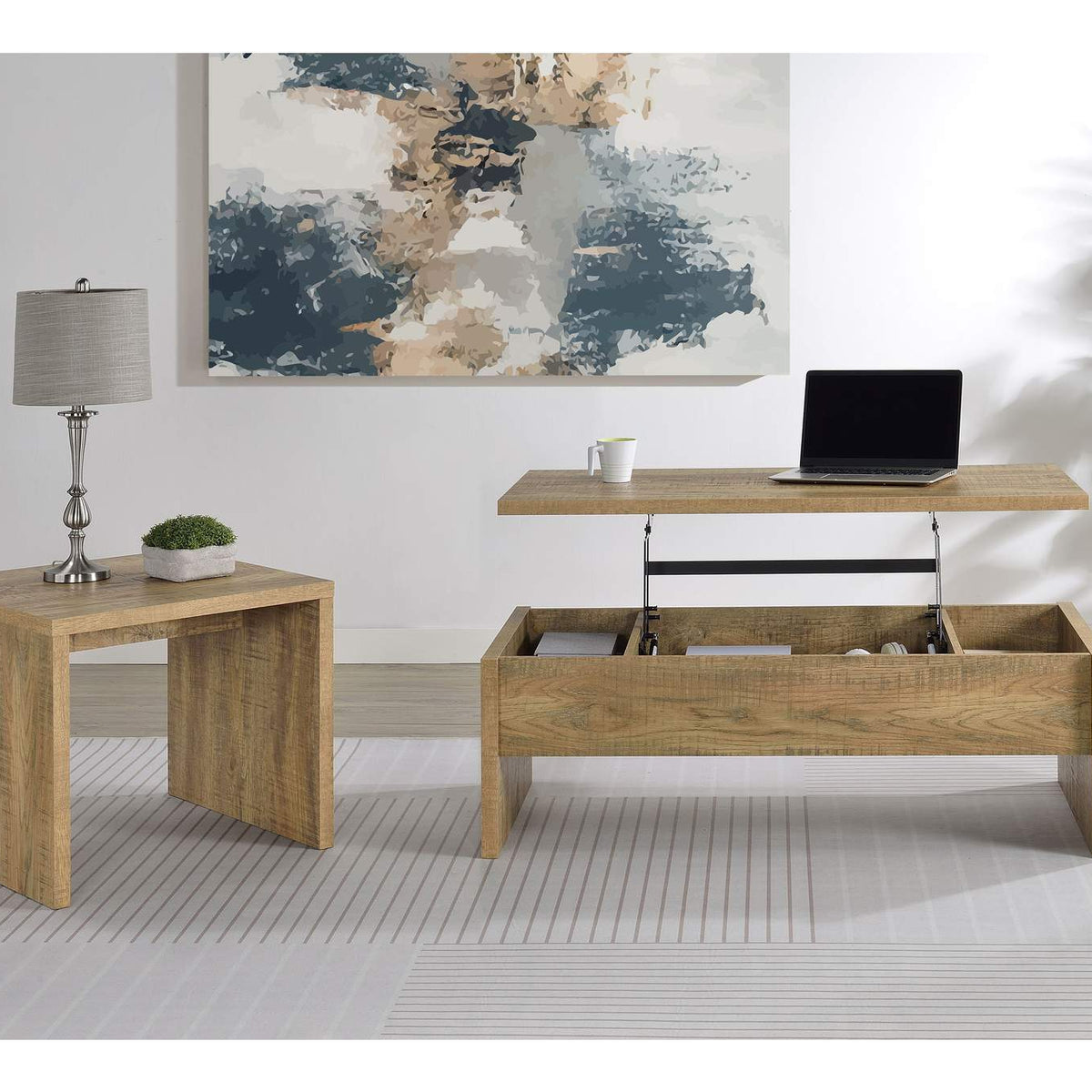 706357 Canoga Engineered Wood Accent Side End Table Mango