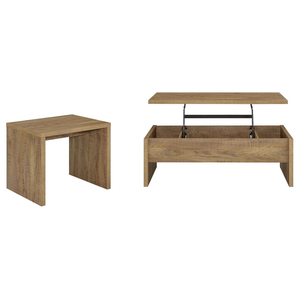 706358-S2 Canoga 2-piece Lift Top Cocktail Coffee Table Set Mango