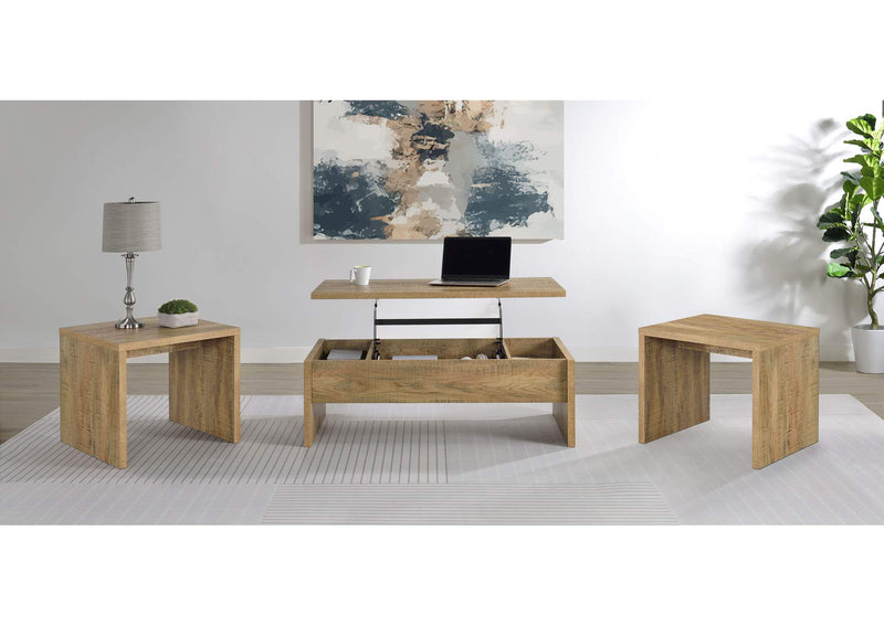 706358-S3 Canoga 3-piece Lift Top Cocktail Coffee Table Set Mango