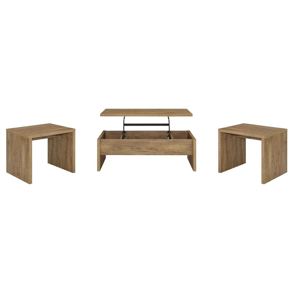 706358-S3 Canoga 3-piece Lift Top Cocktail Coffee Table Set Mango