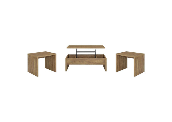 706358-S3 Canoga 3-piece Lift Top Cocktail Coffee Table Set Mango