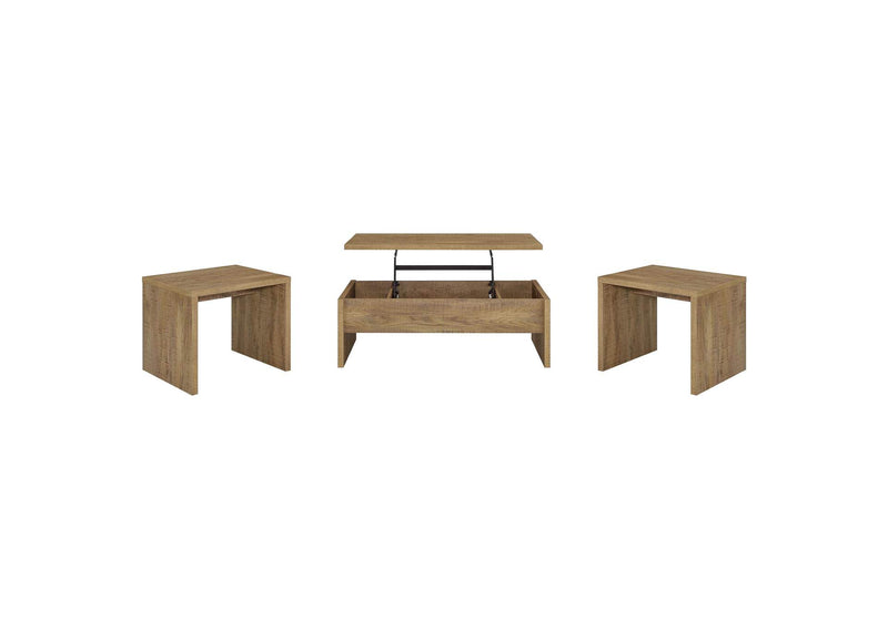 706358-S3 Canoga 3-piece Lift Top Cocktail Coffee Table Set Mango
