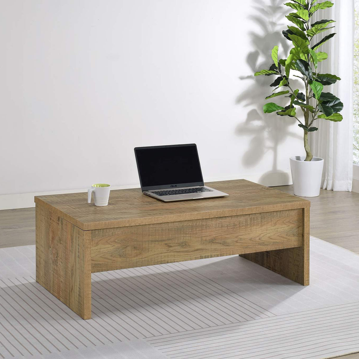 706358 Canoga Engineered Wood Lift Top Cocktail Coffee Table Mango