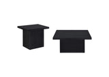 706408-S2 Devar 2-piece Square Cocktail Coffee End Table Set Black