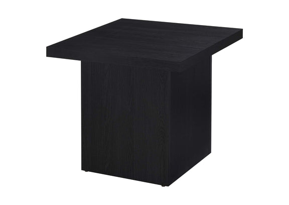 706408-S2 Devar 2-piece Square Cocktail Coffee End Table Set Black