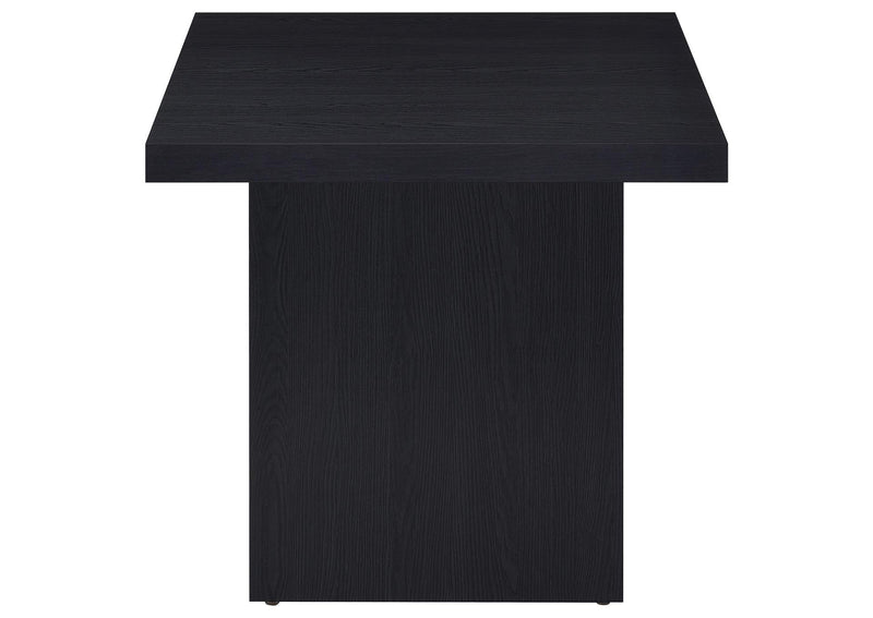 706408-S2 Devar 2-piece Square Cocktail Coffee End Table Set Black