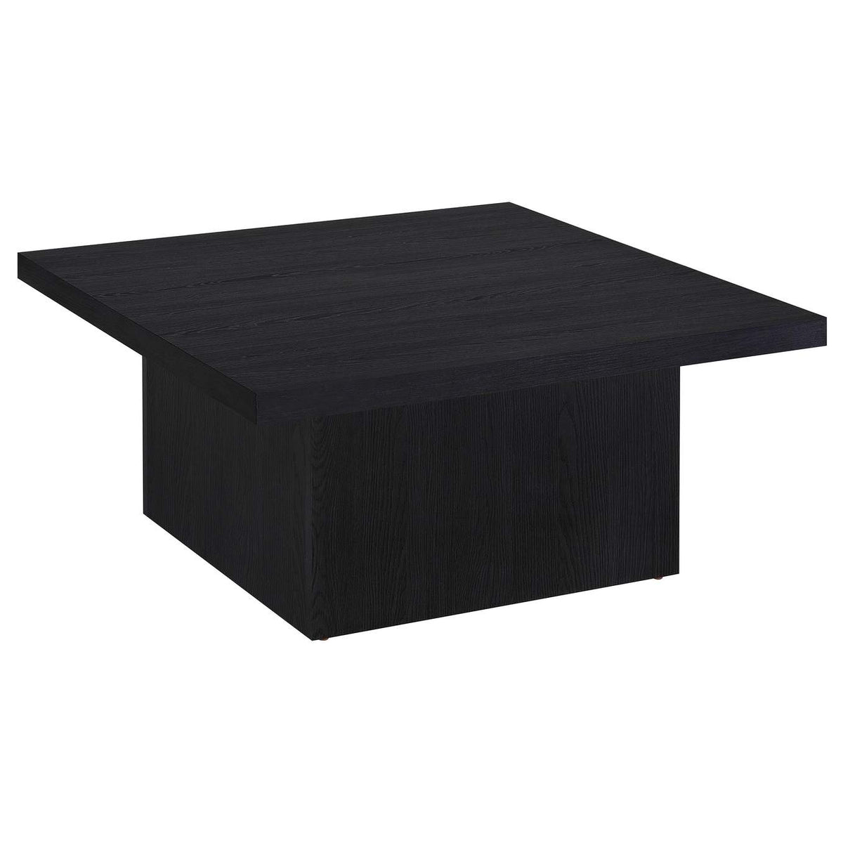 706408-S2 Devar 2-piece Square Cocktail Coffee End Table Set Black
