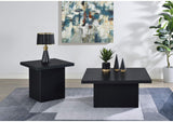 706408-S2 Devar 2-piece Square Cocktail Coffee End Table Set Black