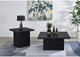 706408-S2 Devar 2-piece Square Cocktail Coffee End Table Set Black