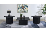 706408-S3 Devar 3-piece Square Cocktail Coffee End Table Set Black