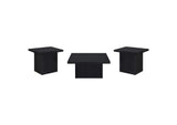 706408-S3 Devar 3-piece Square Cocktail Coffee End Table Set Black