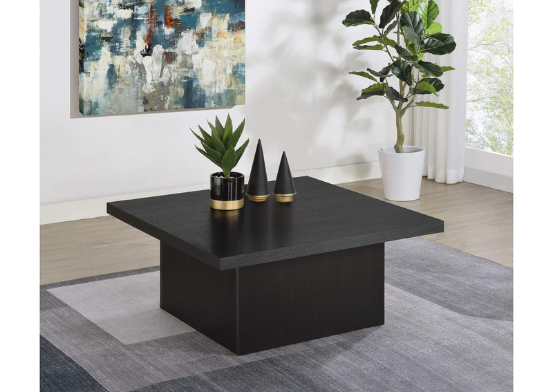 706408 Devar Square Engineered Wood Cocktail Coffee Table Black