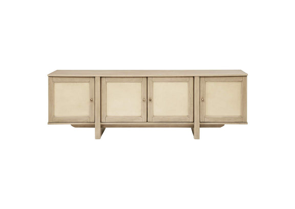 706583 Kailani 79-inch 4-door Cane TV Stand Media Console Beige Oak