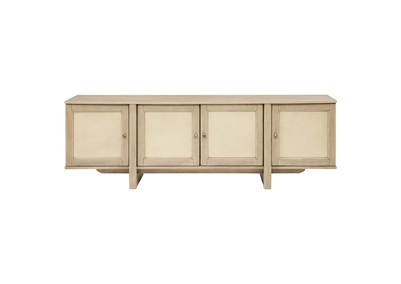 706583 Kailani 79-inch 4-door Cane TV Stand Media Console Beige Oak