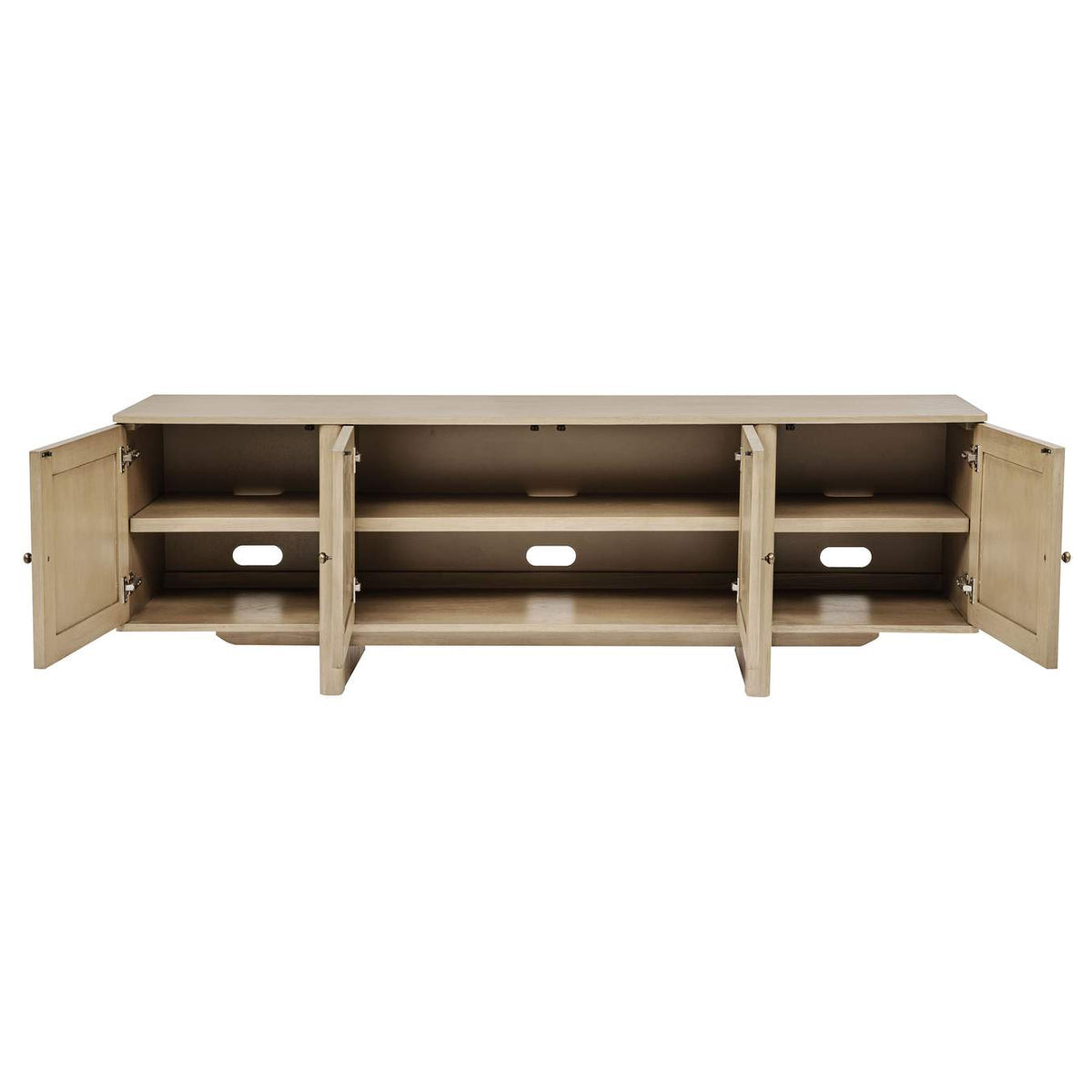706583 Kailani 79-inch 4-door Cane TV Stand Media Console Beige Oak