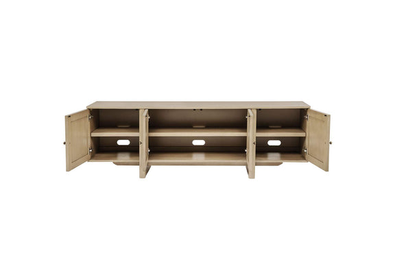 706583 Kailani 79-inch 4-door Cane TV Stand Media Console Beige Oak