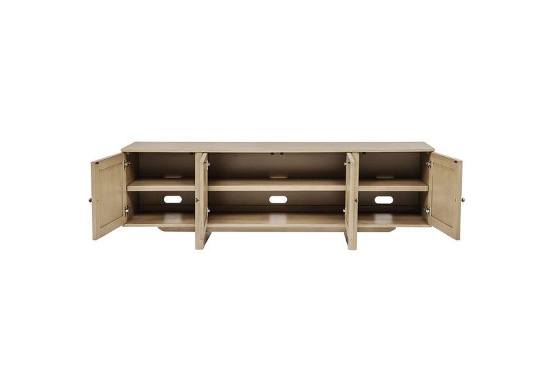 706583 Kailani 79-inch 4-door Cane TV Stand Media Console Beige Oak