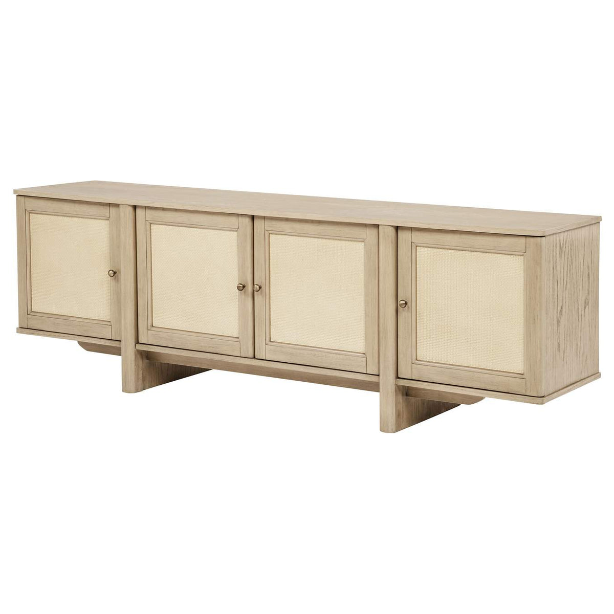 706583 Kailani 79-inch 4-door Cane TV Stand Media Console Beige Oak
