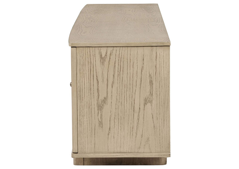 706583 Kailani 79-inch 4-door Cane TV Stand Media Console Beige Oak