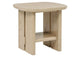 706587 Kailani Coastal Square End Side Table with Shelf Beige Oak